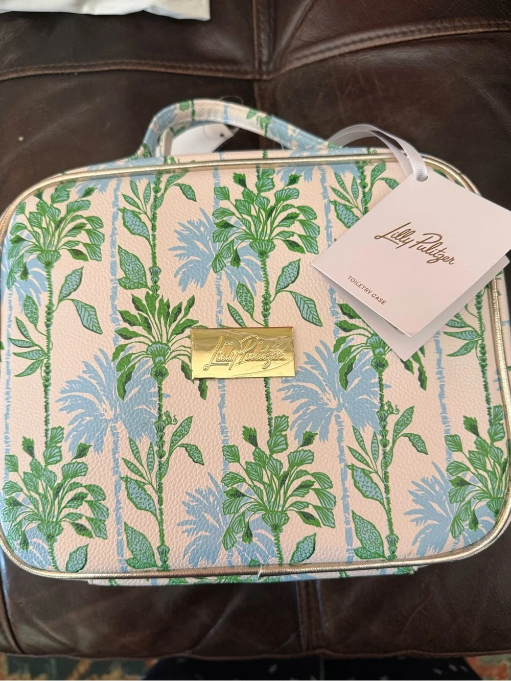 Lilly Pulitzer Cream Botanical Travel Case